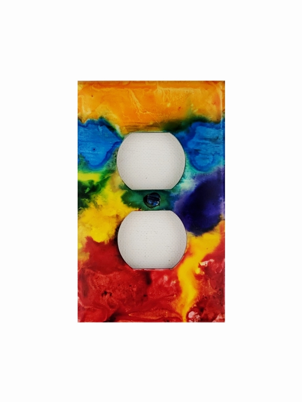 Hand Crafted Abstract Design Duplex Outlet Wall Plate - Picture 2 of 2